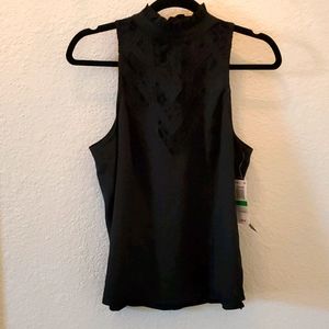 Black front lace XOXO tank